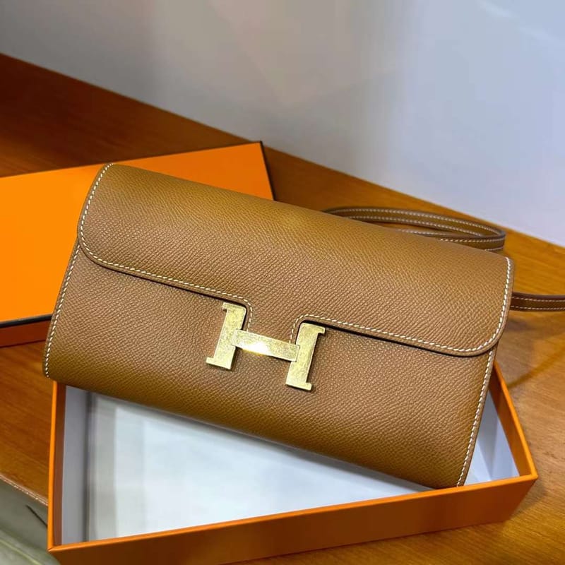 CONSTANCE TO GO EPSOM CK37 GOLDEN BROWN GOLD HARDWARE 20CM FULL HANDMADE