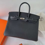 BIRKIN TOGO CK89 BLACK SILVER HARDWARE PHW 35CM FULL HANDMADE