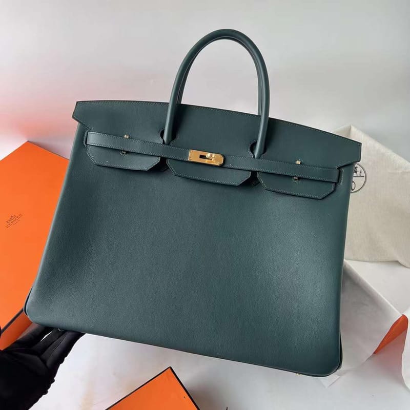 BIRKIN SWIFT 6O PINE GREEN GOLD HARDWARE GHW 40CM FULL HANDMADE