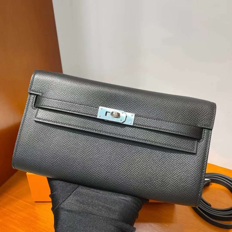 Kelly To Go Epsom Ck89 Black Silver Hardware Phw Full Handmade