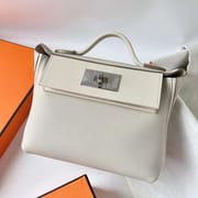 KELLY 2424 EVERCOLOR & SWIFT 8L ICE WHITE SILVER HARDWARE PHW 21CM FULL HANDMADE