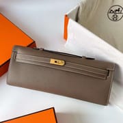 KELLY CUT EPSOM CK18 ETOUPE GREY GOLD HARDWARE GHW 31CM FULL HANDMADE