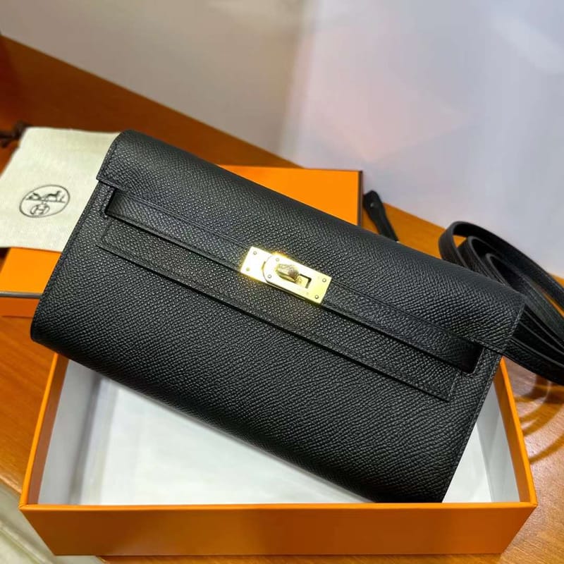 Kelly To Go Epsom Ck89 Black Gold Hardware Ghw Full Handmade