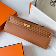 KELLY CUT EPSOM CK37 GOLDEN BROWN GOLD HARDWARE GHW 31CM FULL HANDMADE