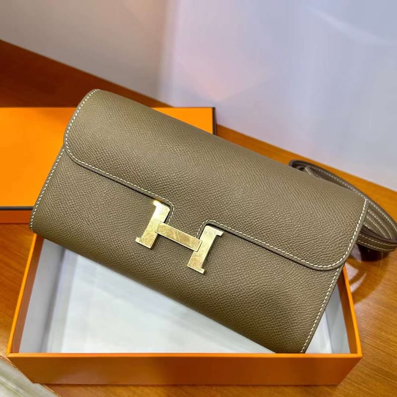 Constance To Go Epsom Ck18 Etoupe Grey Gold Hardware Full Handmade