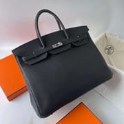 BIRKIN TOGO CK89 BLACK SILVER HARDWARE PHW 40CM FULL HANDMADE