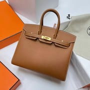 BIRKIN EPSOM SELLIER CK37 GOLDEN BROWN GOLD HARDWARE GHW 25CM FULL HANDMADE
