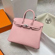 BIRKIN SWIFT 3Q NEW PINK SILVER HARDWARE PHW 25CM FULL HANDMADE