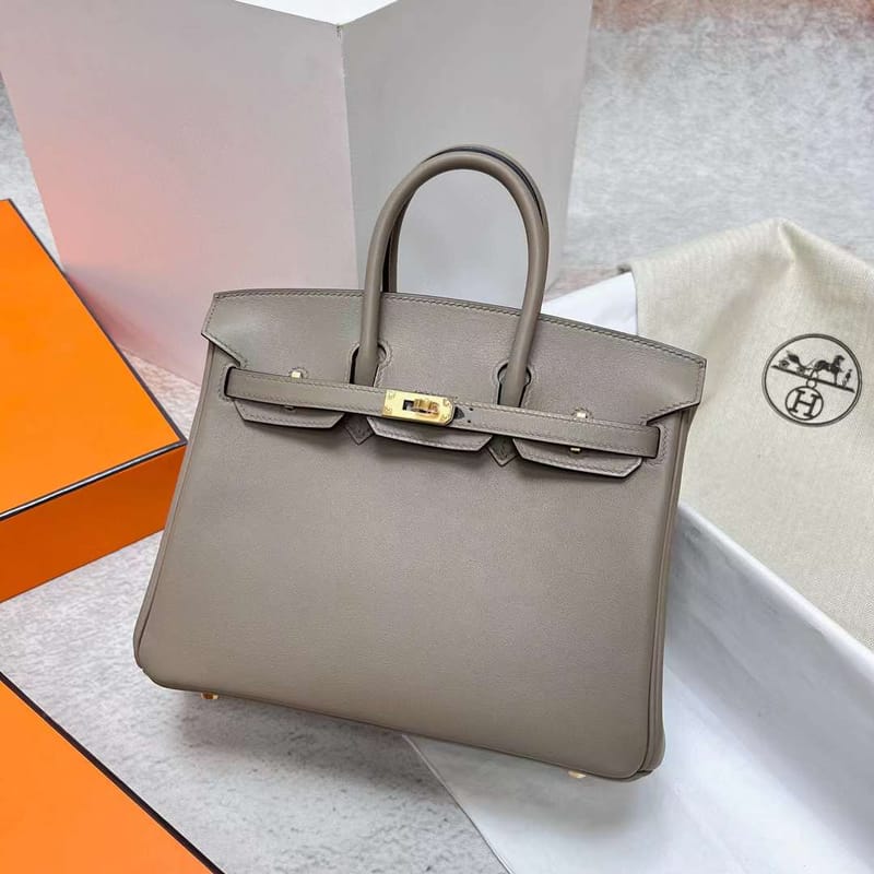 BIRKIN SWIFT M8 GRIS ASHPITE GOLD HARDWARE GHW 25CM FULL HANDMADE