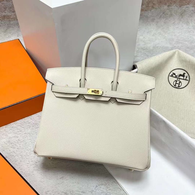 BIRKIN EPSOM CK10 CREAMY WHITE GOLD HARDWARE GHW 25CM FULL HANDMADE