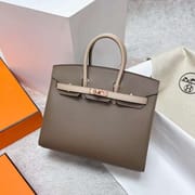 BIRKIN SELLIER EPSOM CK18 ETOUPE & S2 LIGHT KHAKI ROSE GOLD HARDWARE RGHW 25CM FULL HANDMADE