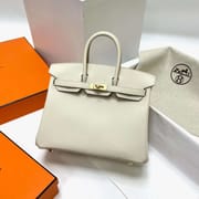 BIRKIN SWIFT CK10 CREAMY WHITE GOLD HARDWARE GHW 25CM FULL HANDMADE