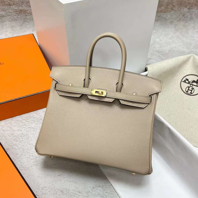 BIRKIN EPSOM S2 APRICOT KHAKI GOLD HARDWARE GHW 25CM FULL HANDMADE
