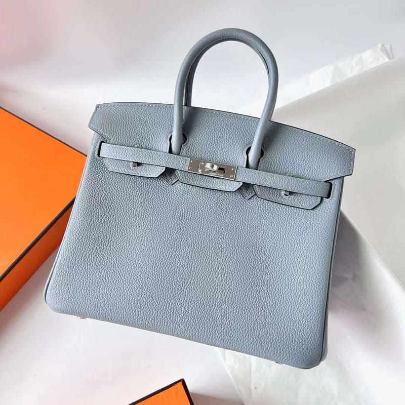 Birkin 25cm Togo J7 Blue Lin & D0 Beige de Weimar Phw