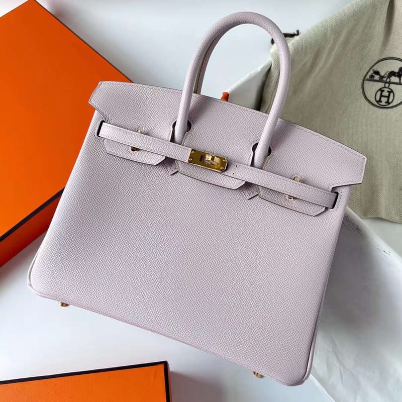 BIRKIN EPSOM 09 LIGHT PURPLE PINK GOLD HARDWARE 25CM GHW FULL HANDMADE