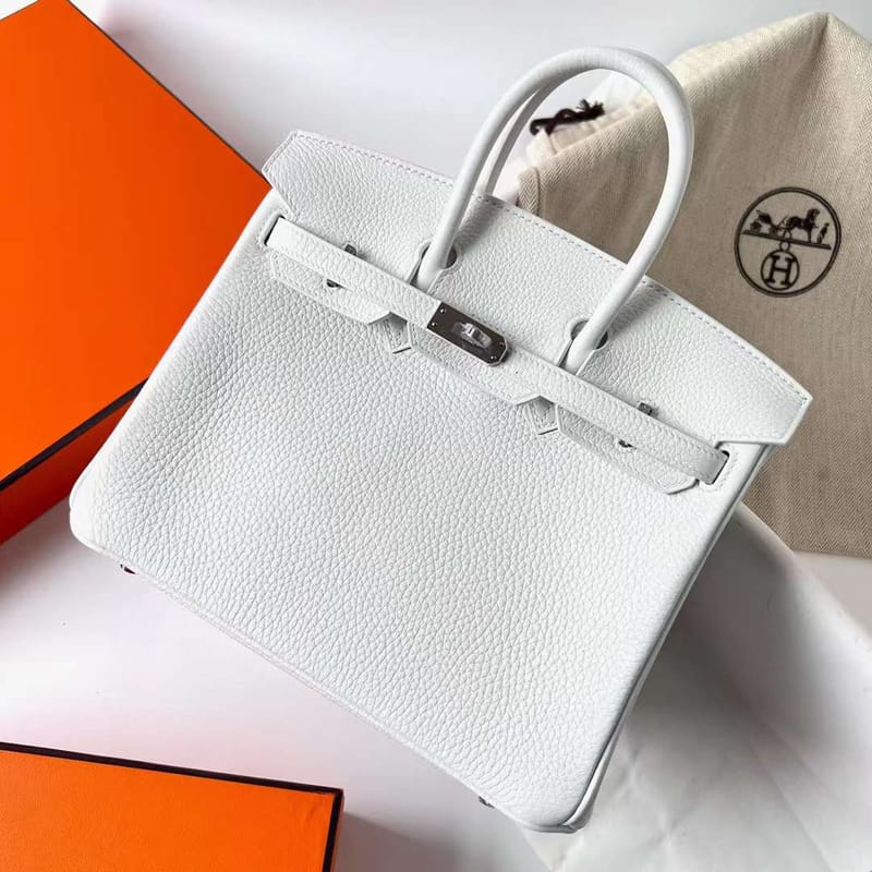 Birkin 25cm Clemence 01Blanc Phw
