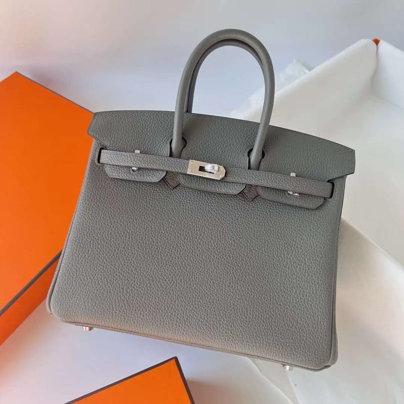 BIRKIN TOGO 0L GRIS SILVER HARDWARE PHW 25CM FULL HANDMADE