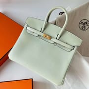 Birkin Swift 0S Light Green Gold Hardware Ghw 25cm Full Handmade