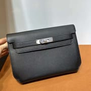 KELLY DEPECHES EPSOM CK89 BLACK SILVER HARDWARE 25CM FULL HANDMADE PHW