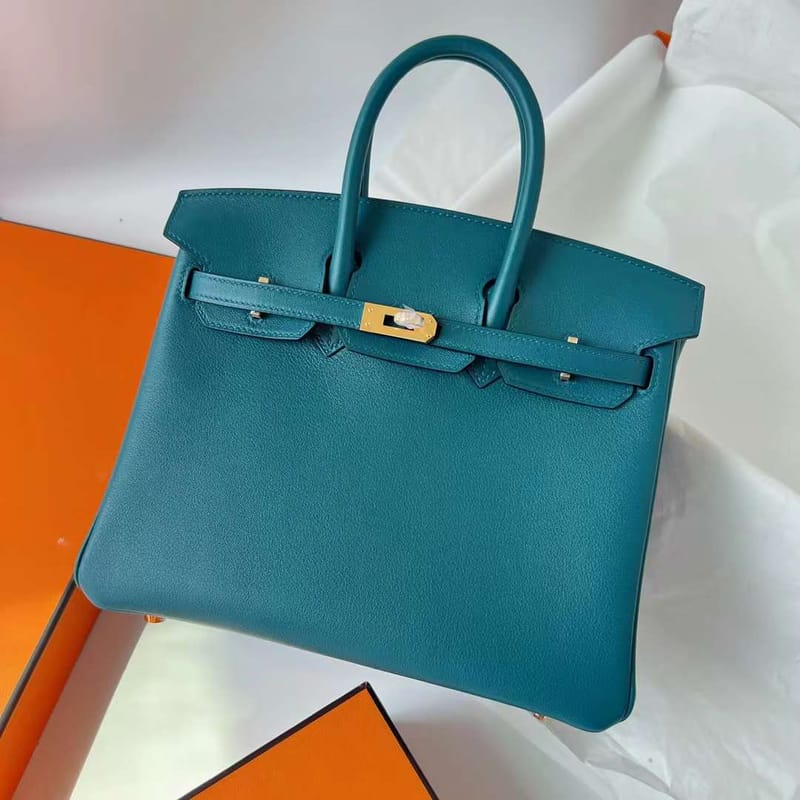 Birkin 25cm Swift W0 Vert Bosphore Ghw