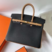 BIRKIN TOGO CK89 BLACK & 4B KHAKI GOLD HARDWARE GHW 25CM FULL HANDMADE