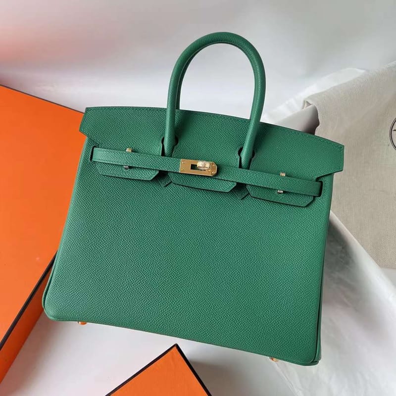 BIRKIN EPSOM U4 VELVET GREEN GOLD HARDWARE GHW 25CM FULL HANDMADE