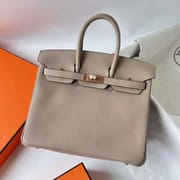 BIRKIN TOGO CK81 TURTLEDOVE GREY ROSE GOLD HARDWARE RGHW 25CM FULL HANDMADE