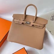 BIRKIN TOGO 0M TEA KHAKI SILVER HARDWARE PHW 25CM FULL HANDMADE