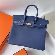 BIRKIN TOGO CK73 GEM BLUE GOLD HARDWARE GHW 25CM FULL HANDMADE