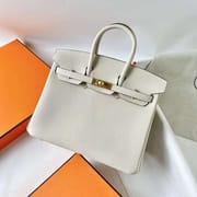 BIRKIN TOGO 8L ICE WHITE GOLD HARDWARE GHW 25CM FULL HANDMADE