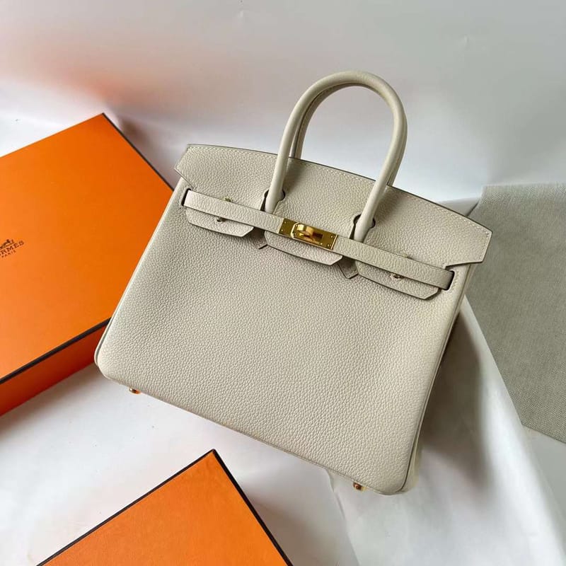 BIRKIN TOGO CK10 CREAMY WHITE GOLD HARDWARE GHW 25CM FULL HANDMADE