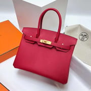 BIRKIN EPSOM Q5 BRIGHT RED GOLD HARDWARE GHW 30CM FULL HANDMADE