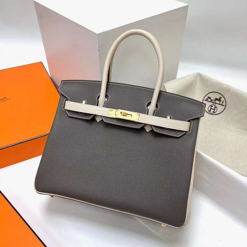 Birkin 30cm Togo 8F Etain & CK10 Craie Ghw