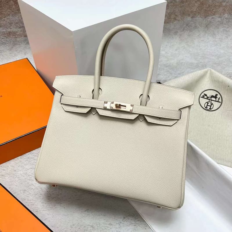 BIRKIN TOGO CK10 CREAMY WHITE ROSE GOLD HARDWARE RGHW 30CM FULL HANDMADE