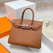 BIRKIN TOGO CK37 GOLDEN BROWN SILVER HARDWARE PHW 30CM FULL HANDMADE