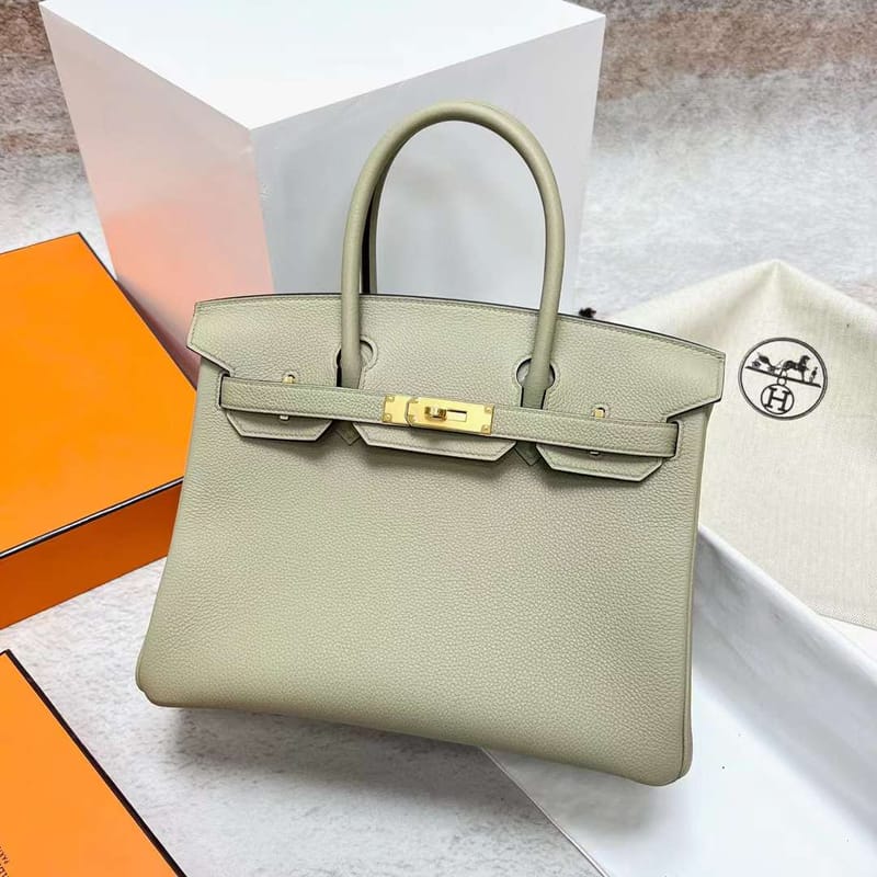 BIRKIN TOGO Q1 SAGE GREEN GOLD HARDWARE GHW 30CM FULL HANDMADE