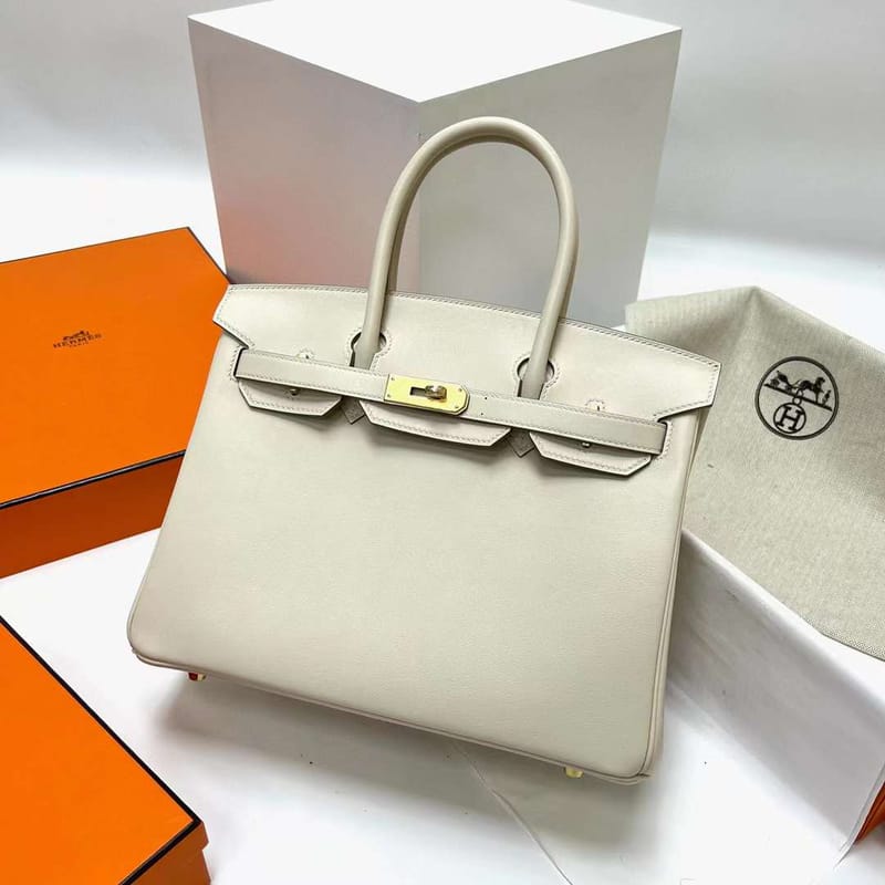 BIRKIN SWIFT CK10 CREAMY WHITE GOLD HARDWARE GHW 30CM FULL HANDMADE