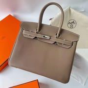 BIRKIN TOGO CK18 ETOUPE SILVER HARDWARE PHW 30CM FULL HANDMADE