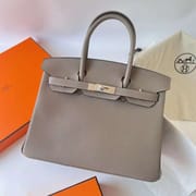 BIRKIN TOGO M8 GRISS ASPHALTE SILVER HARDWARE PHW 30CM FULL HANDMADE