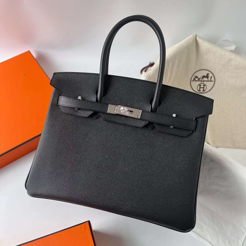 BIRKIN EPSOM CK89 BLACK SILVER HARDWARE PHW 30CM FULL HANDMADE