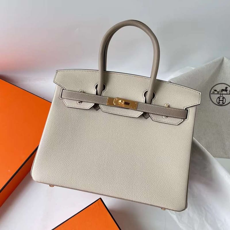 Birkin 30cm Togo CK10 Craie & CK81 Gris Tourterelle Ghw