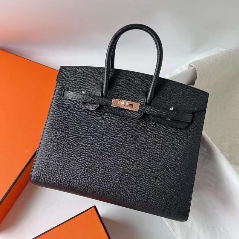BIRKIN SELLING EPSOM CK89 BLACK ROSE GOLD HARDWARE RGHW 30CM FULL HANDMADE