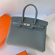 BIRKIN TOGO CC63 GRAYISH GREEN SILVER HARDWARE PHW 30CM FULL HANDMADE