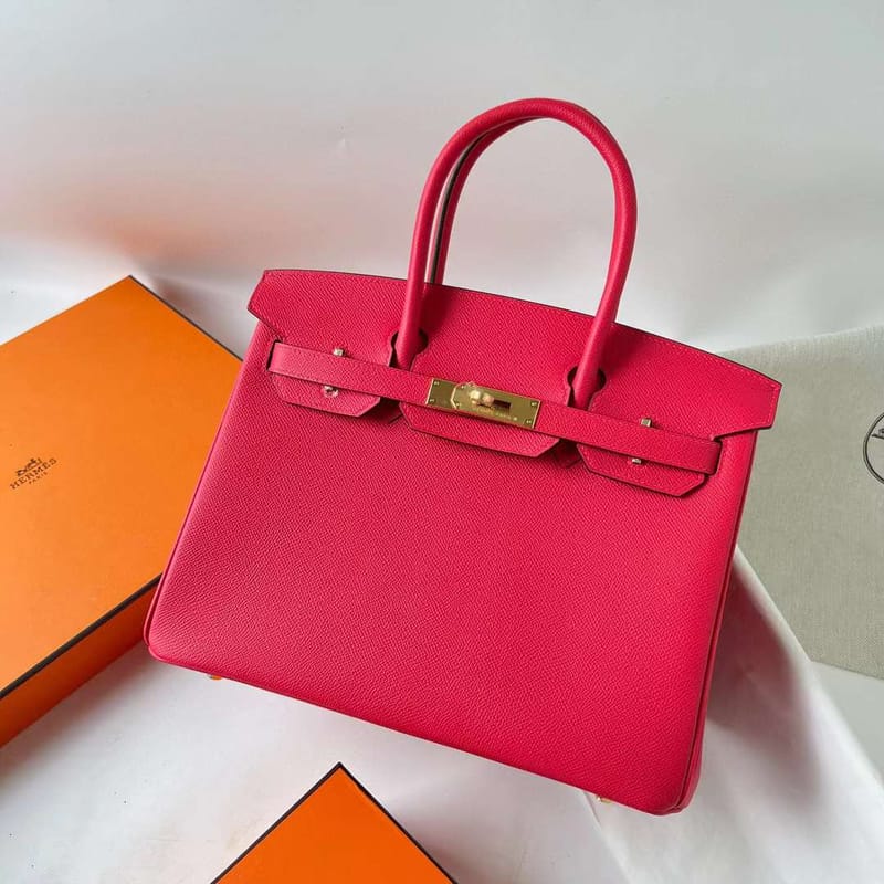 BIRKIN TOGO I6 DEEP ROSE PINK GOLD HARDWARE GHW 30CM FULL HANDMADE