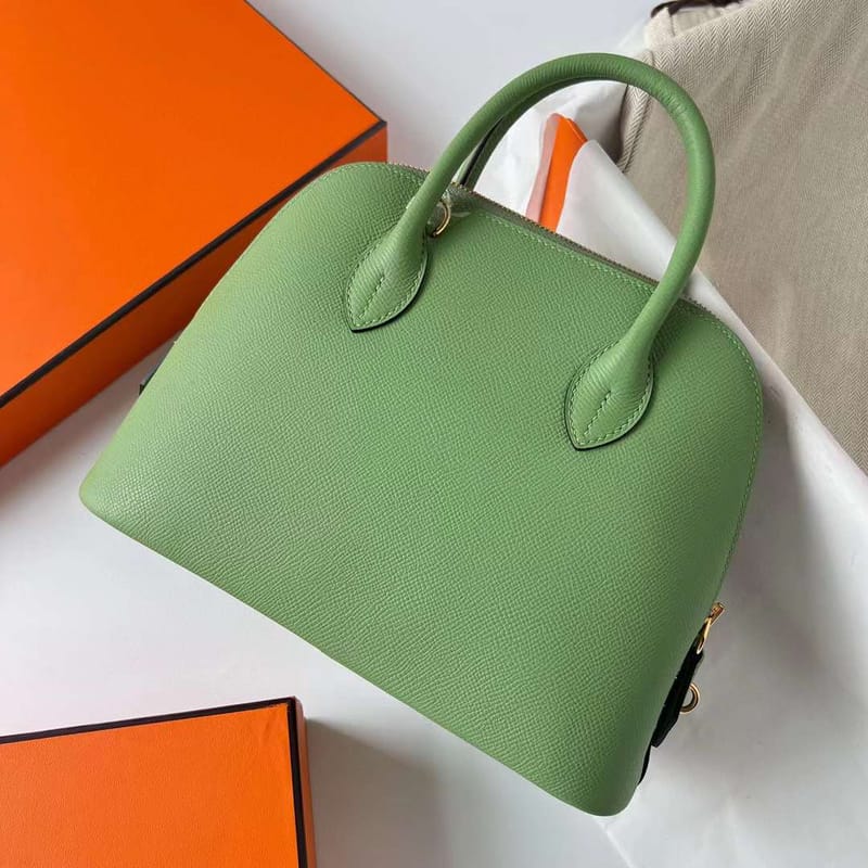 Bolide 25cm Epsom I3 Avocado Green Gold Hardware Ghw Full Handmade