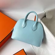MINI BOLIDE CHEVRE U2 CANDY BLUE SILVER HARDWARE PHW 19CM FULL HANDMADE