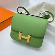 CONSTANCE EPSOM I3 AVOCADO GREEN GOLD HARDWARE GHW 18CM FULL HANDMADE