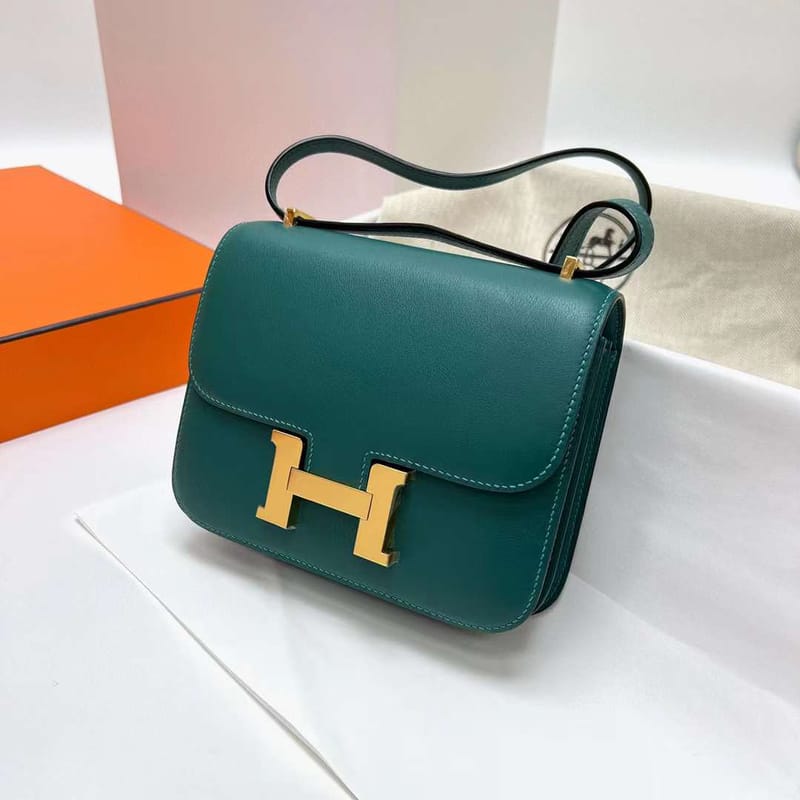 CONSTANCE SWIFT Z6 MALACHITE GREEN GOLD HARDWARE GHW 18CM FULL HANDMADE