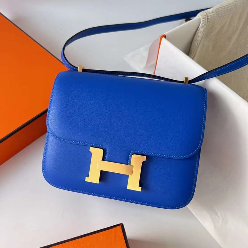 Constance 18cm Swift Ck71 Bright Blue Gold Hardware Ghw Full Handmade
