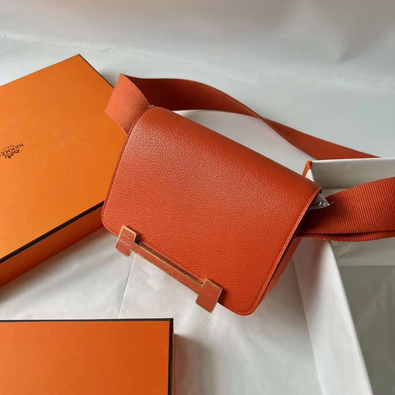 GETA CHEVER CK93 ORANGE GOLD HARDWARE 20CM FULL HANDMADE GHW